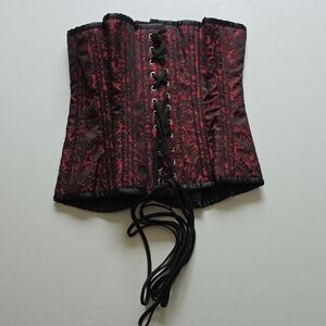 Corset & Waist Cincher - Red and Black Floral
